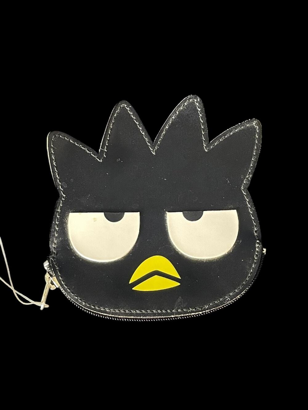 Rare 2002 Sanrio Badtz Maru Face Coin Purse Zippered Pouch Vintage Kawaii